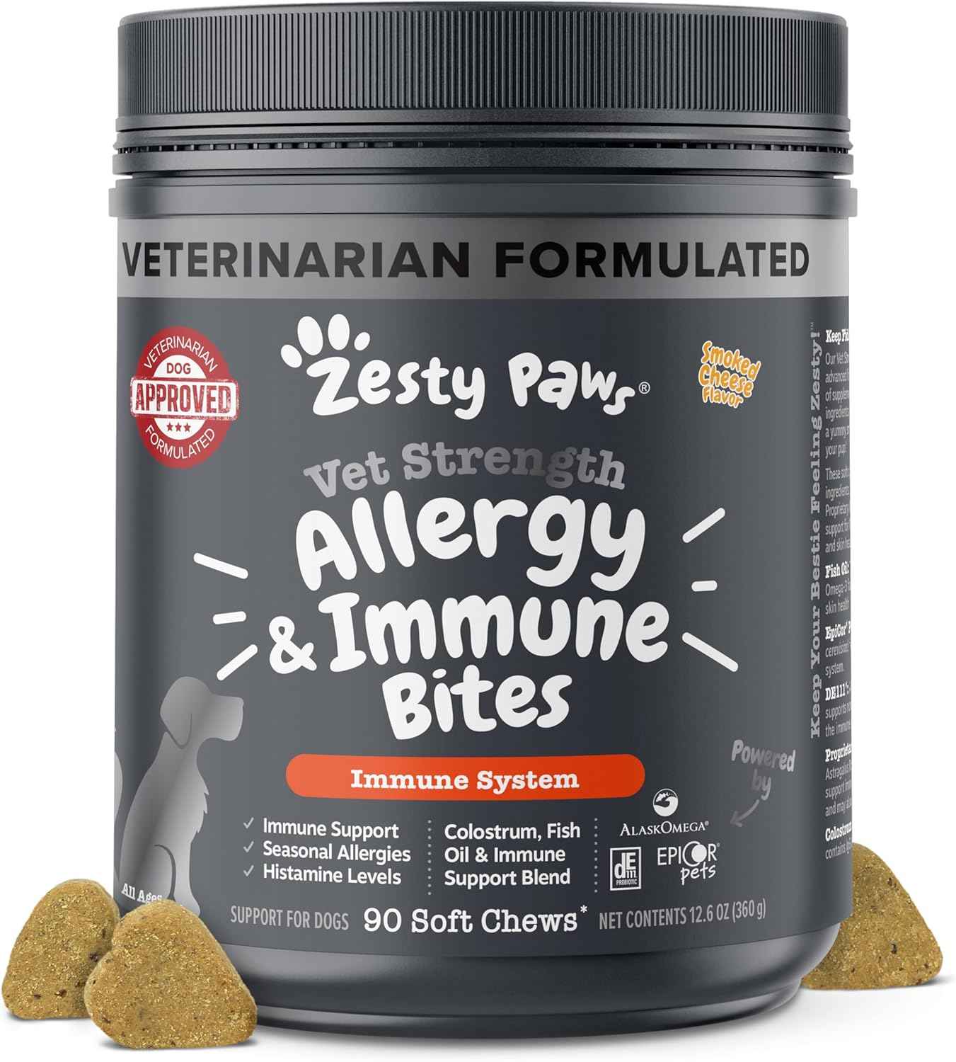 Zesty Paws Dog Allergy Relief- Dog Itching Skin Relief- Dog Probiotics for Itchy Skin and Itchy Ears- Dog Allergy Paw Relief- Dog Allergy Chews- Dog Itch Relief - Dog Skin Allergy Relief - Lamb - 90ct