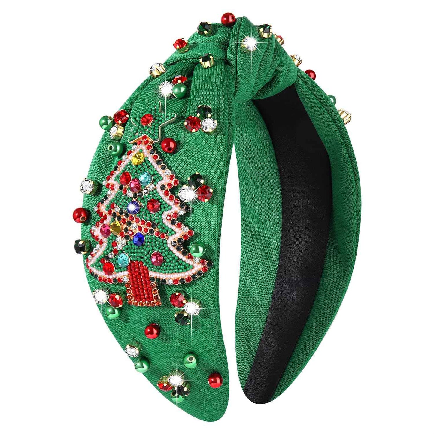 MOLOCH Christmas Headband for Women Christmas Tree Bow Snowflake Knotted Headband Jeweled Crystal Xmas Head Band Xmas Decorations Gifts