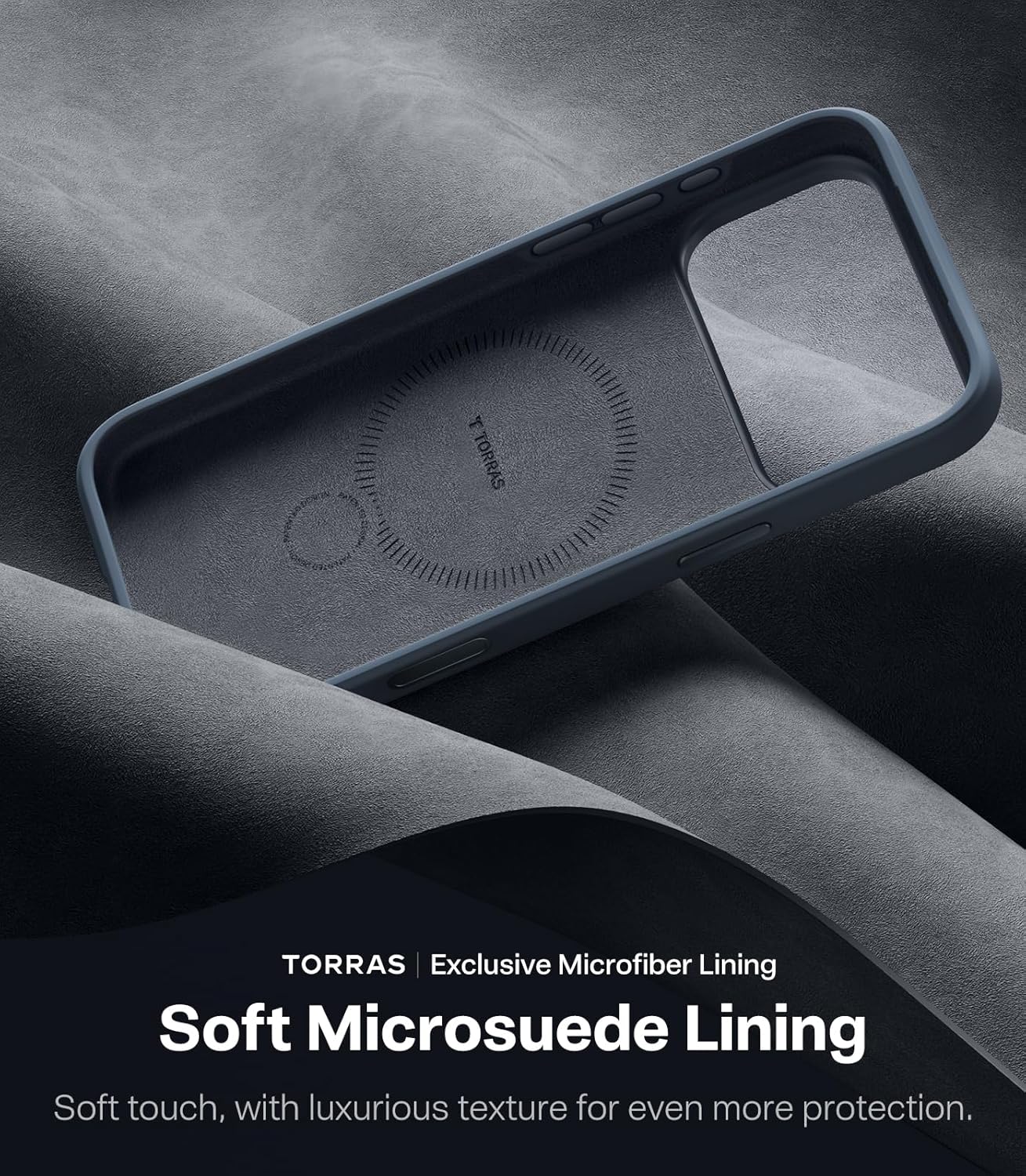 TORRAS Ostand Q3 Silicone for iPhone 17 Pro Max Case, Fit for MagSafe, 360 Spin Ring Holder Stand, Soft Liquid Silicone Cozy Grip, Camera Control, Protective Case for iPhone 17 Pro Max, Deep Blue - Rayz Mart