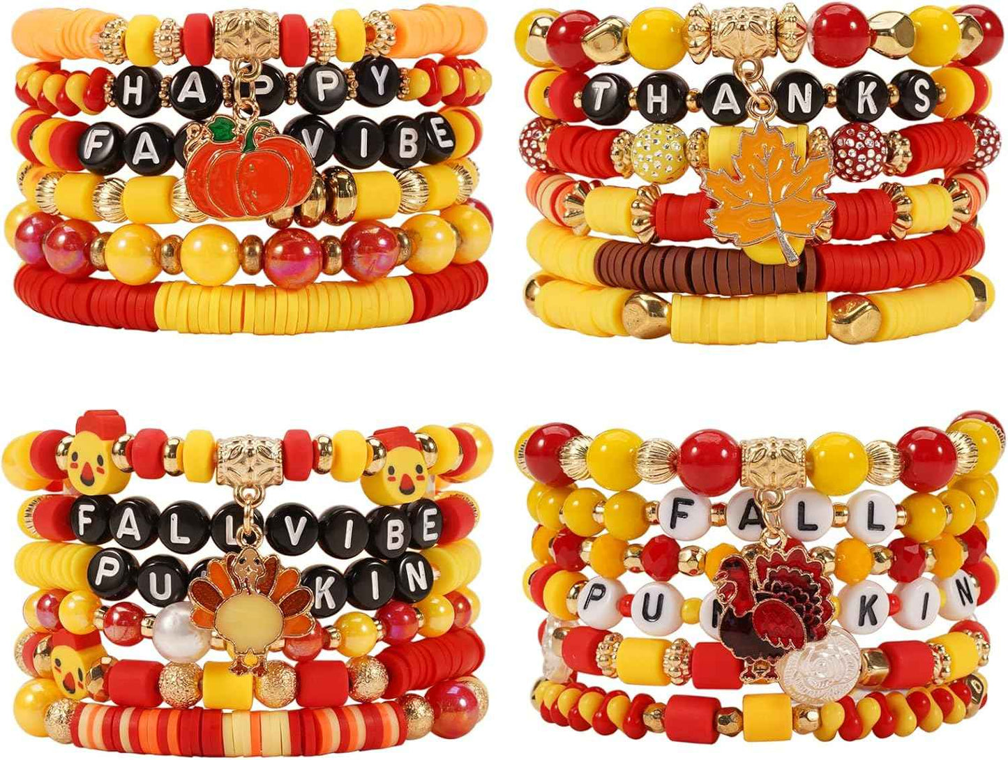 Twinfree Bohemian Bracelets for Women Stretch Multilayer Colorful Beads Bracelet with Charm Jewelry
