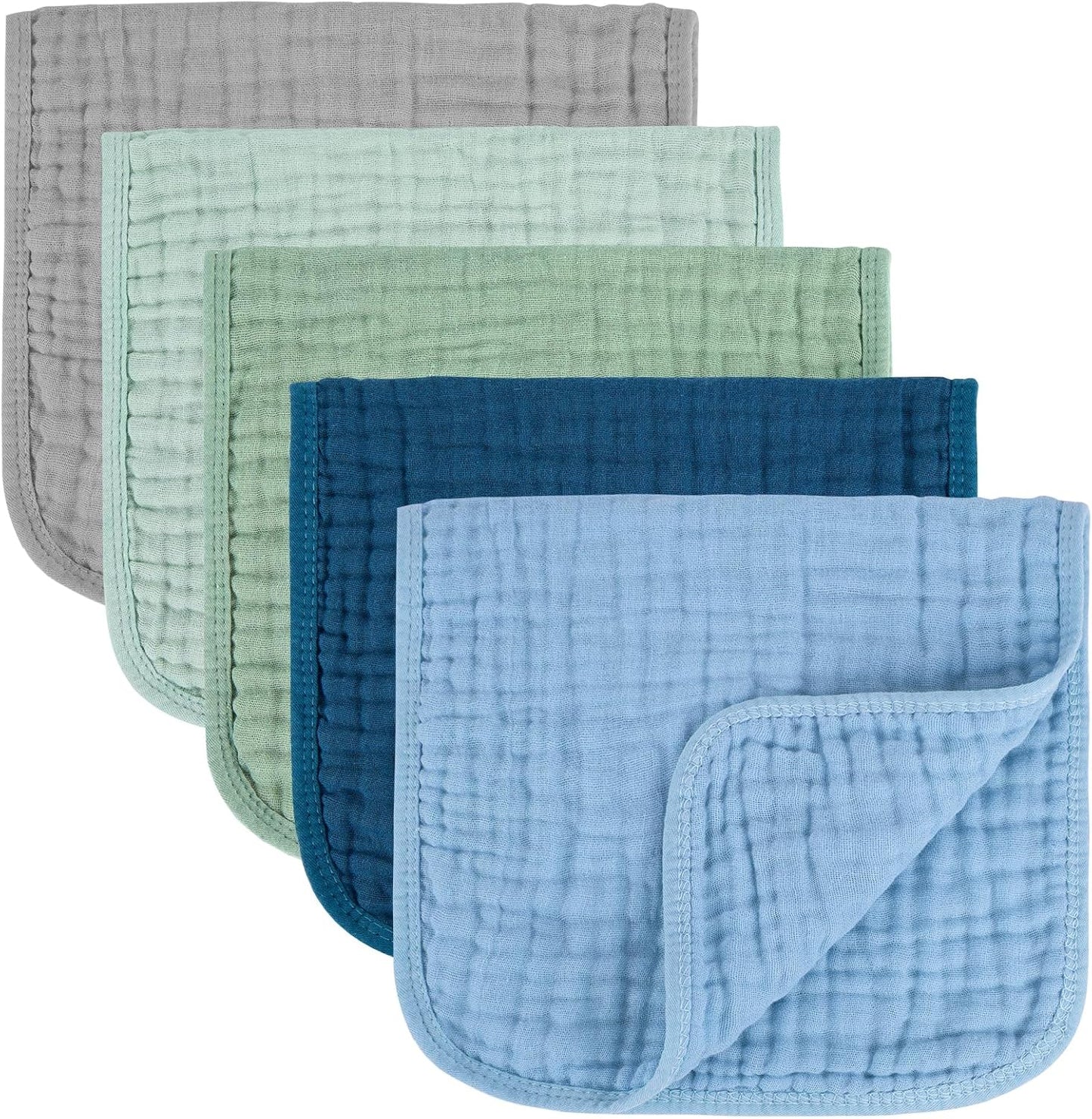 Muslin Burp Cloths 100% Cotton Baby Burp Cloths Soft, Absorbent 10x20 inches for Girls and Boys Baby Essentials