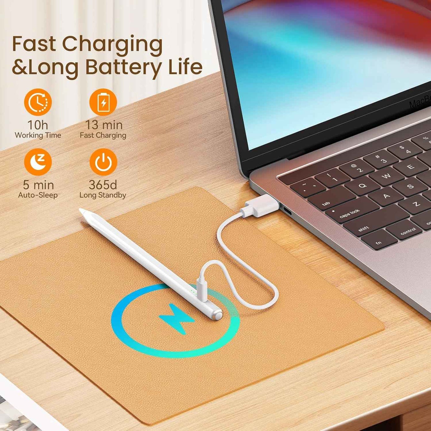 Stylus Pen for iPad(2018-2025)-13 Mins Fast Charge with Tilt Sensitivity & Palm Rejection for iPad 11/10/9/8/7/6th Gen, Air 7/6/5/4/3/M3/M2, Pro 13"/12.9"/11"/M4, Mini 7/6/5th, White