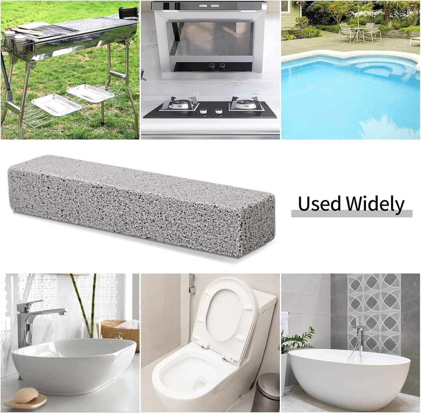 HongWay 10 Pack Pumice Stone for Cleaning, Heavy Duty Strong Pumice Cleaning Bar for Bathtubs, Kitchen Sink, Grill, Household
