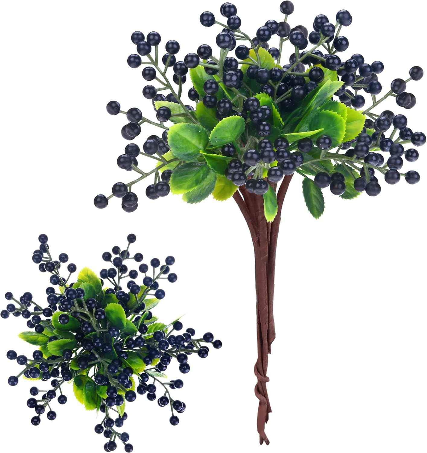 Felice Arts 6 Pack Christmas Picks Artificial Red Berry Stems Fake Holly Berries for Xmas Tree Ornaments DIY Wreath Vase Fireplace Decor