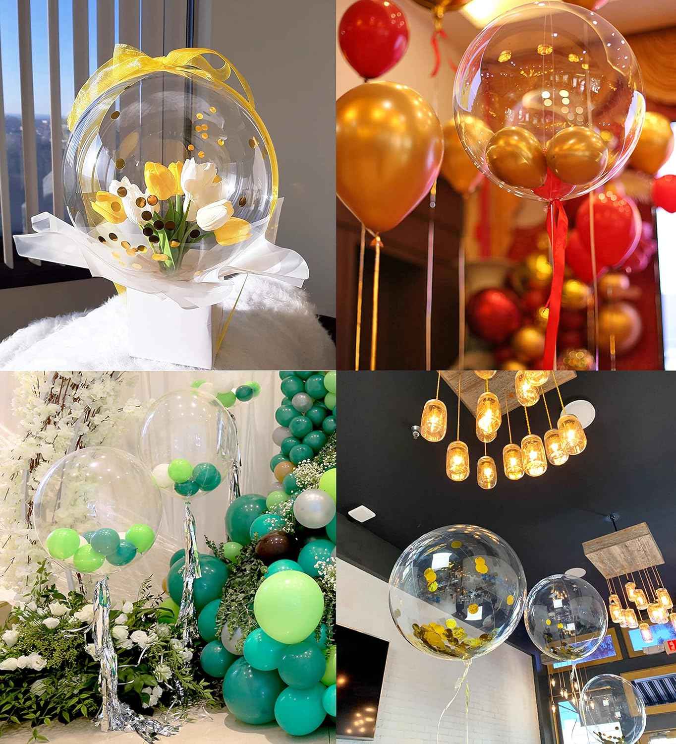 20 Inch Bobo Balloons Bubble Balloons, 10 Pcs Clear Bobo Balloon, Large Transparent Bubble Balloon for Christmas Wedding Birthday Party Decoration