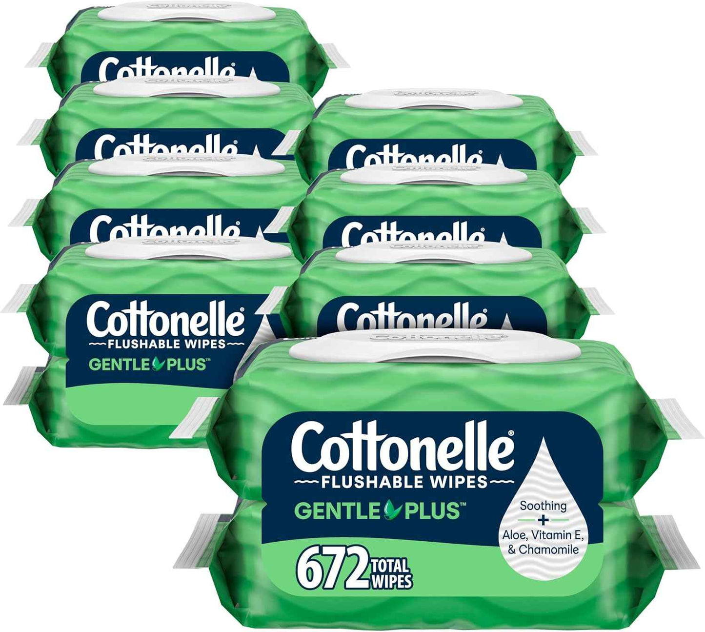 Cottonelle Fresh Feel Flushable Wet Wipes, Adult Wet Wipes, 8 Flip-Top Packs, 42 Wipes Per Pack (336 Total Wipes), Packaging May Vary