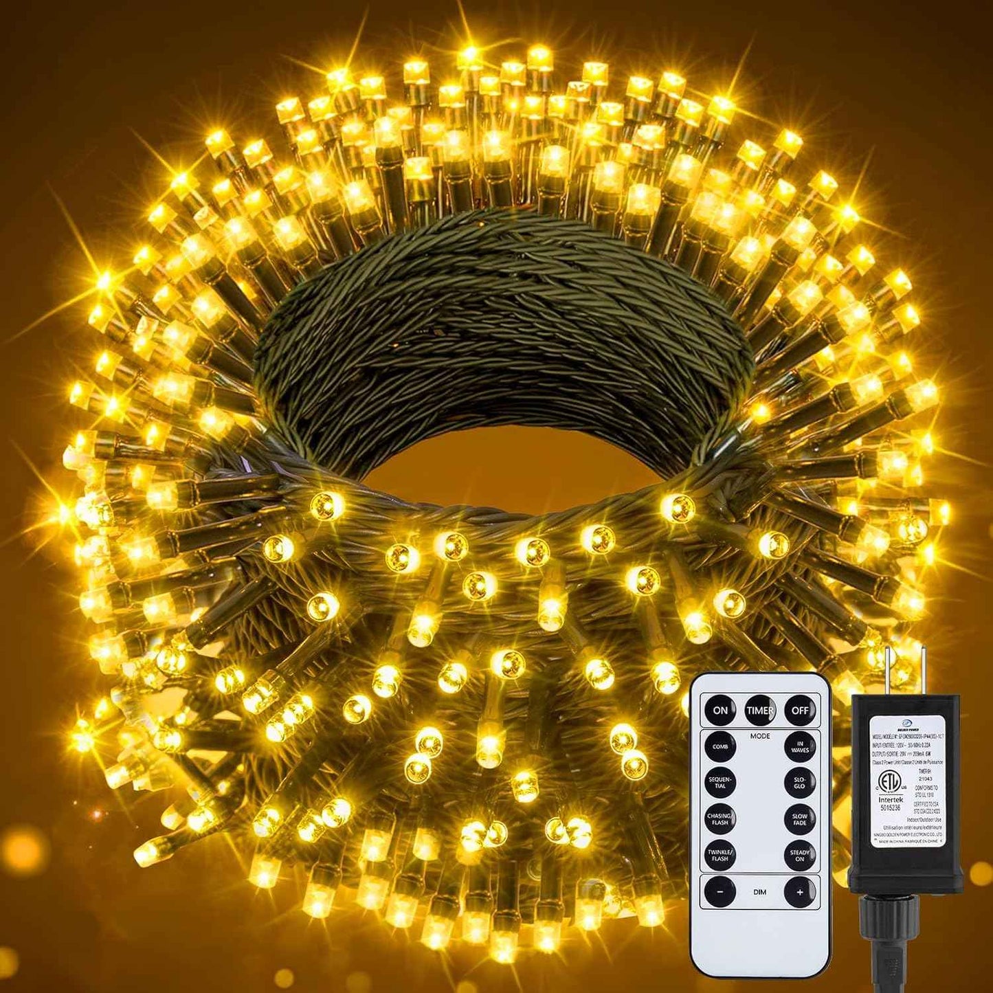 66FT 200 LED Christmas Tree Lights, Twinkle Fairy Lights String with 8 Flashing Modes String Lights for Indoor Bedroom Outdoor Christmas Trees Garland Wreath Holiday Decorations, Warm White
