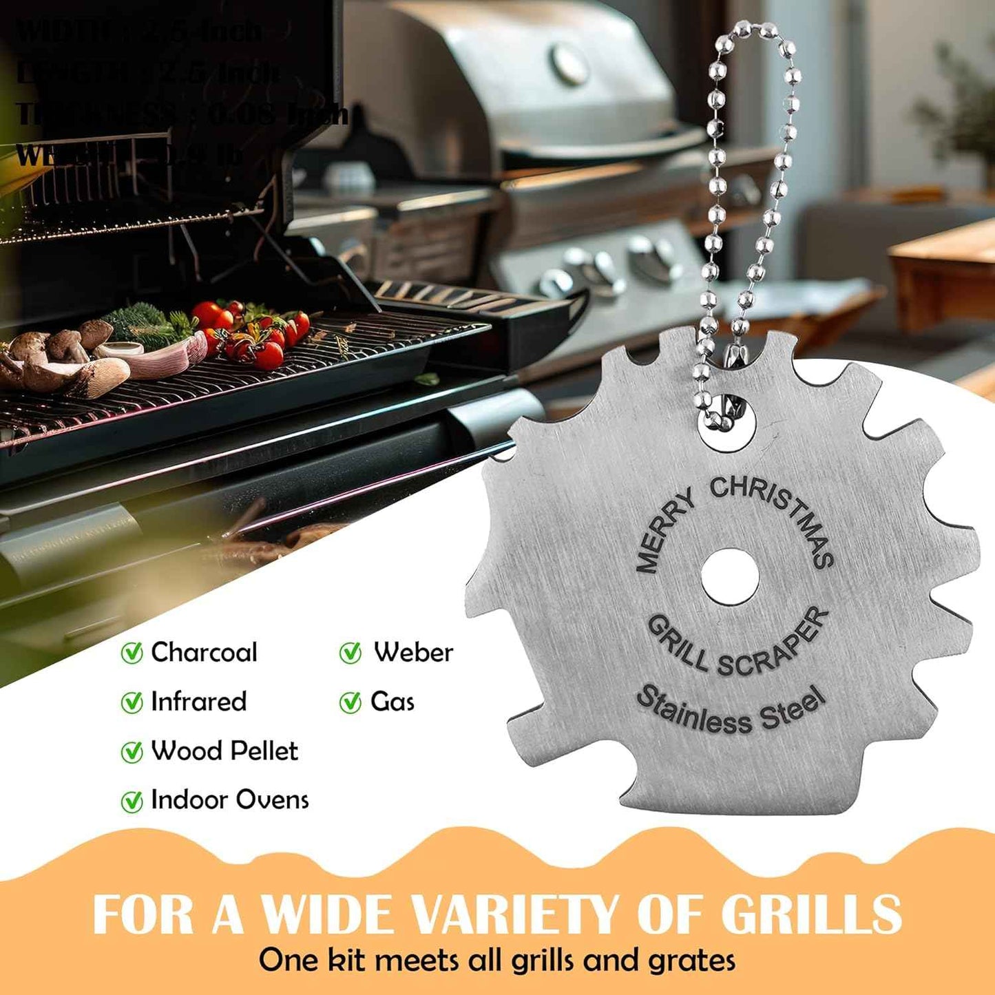 Grill Scraper Stocking Stuffers for Adults Men Women Gifts Teens Gift for Men Who Have Everything Dad Christmas Mom Grandma Grandpa Him Her Stuffer Husband Ideas Boyfriend Father Kitchen Gadgets