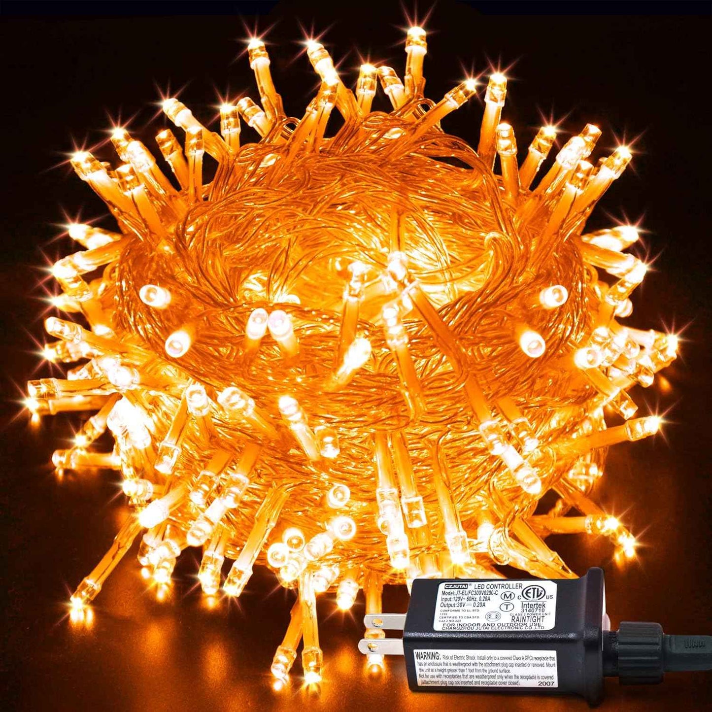 JMEXSUSS 100 LED Warm White Christmas Lights, Indoor String Light Bedroom 8 Modes Christmas Tree Lights Plug in, 33ft Connectable Fairy Twinkle Light Outdoor for Home Garden Xmas Tree Decor