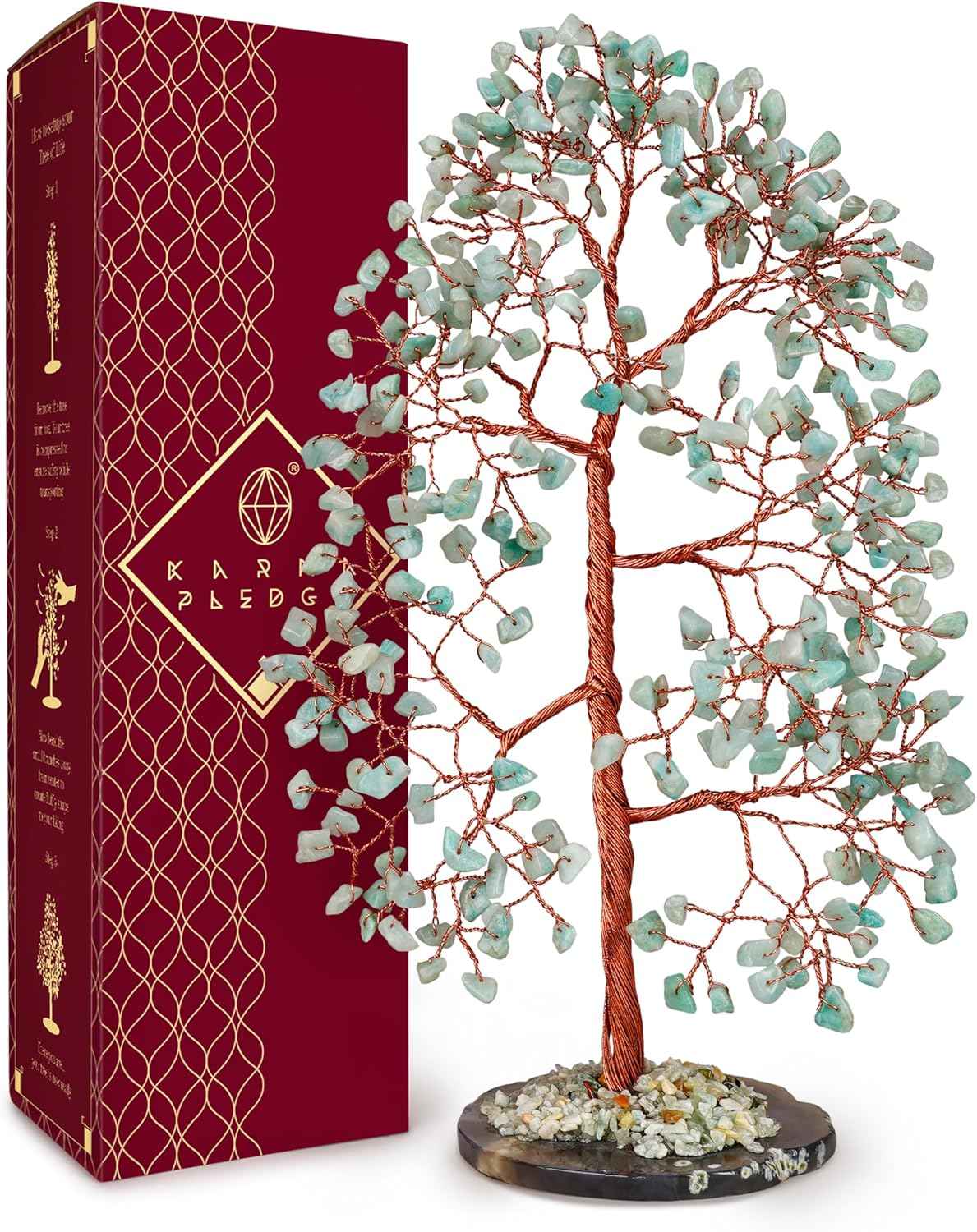 Crystal Tree of Life 7 Chakra Healing Crystals Trees for Home Decor, Office Desk Decor, Boho Decor, Handmade Bonsai Trees for Positive Energy, Money, Good Luck Birthday Gifts for Women, Mom