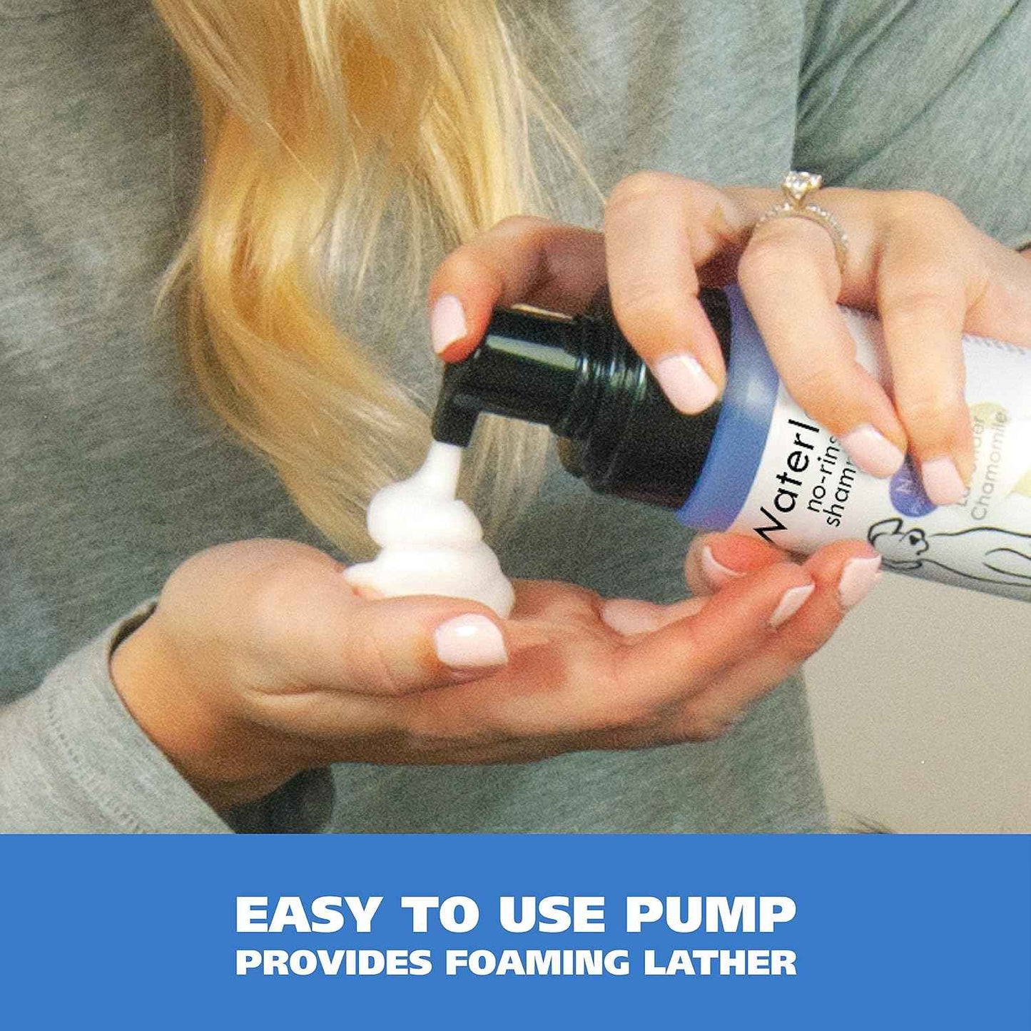 Wahl USA Pet Friendly Waterless No Rinse Shampoo for Animals – Lavender & Chamomile Scented - Cleaning, Conditioning, Detangling, & Moisturizing Shampoo for Dogs – 7.1 Oz - Model 820014A