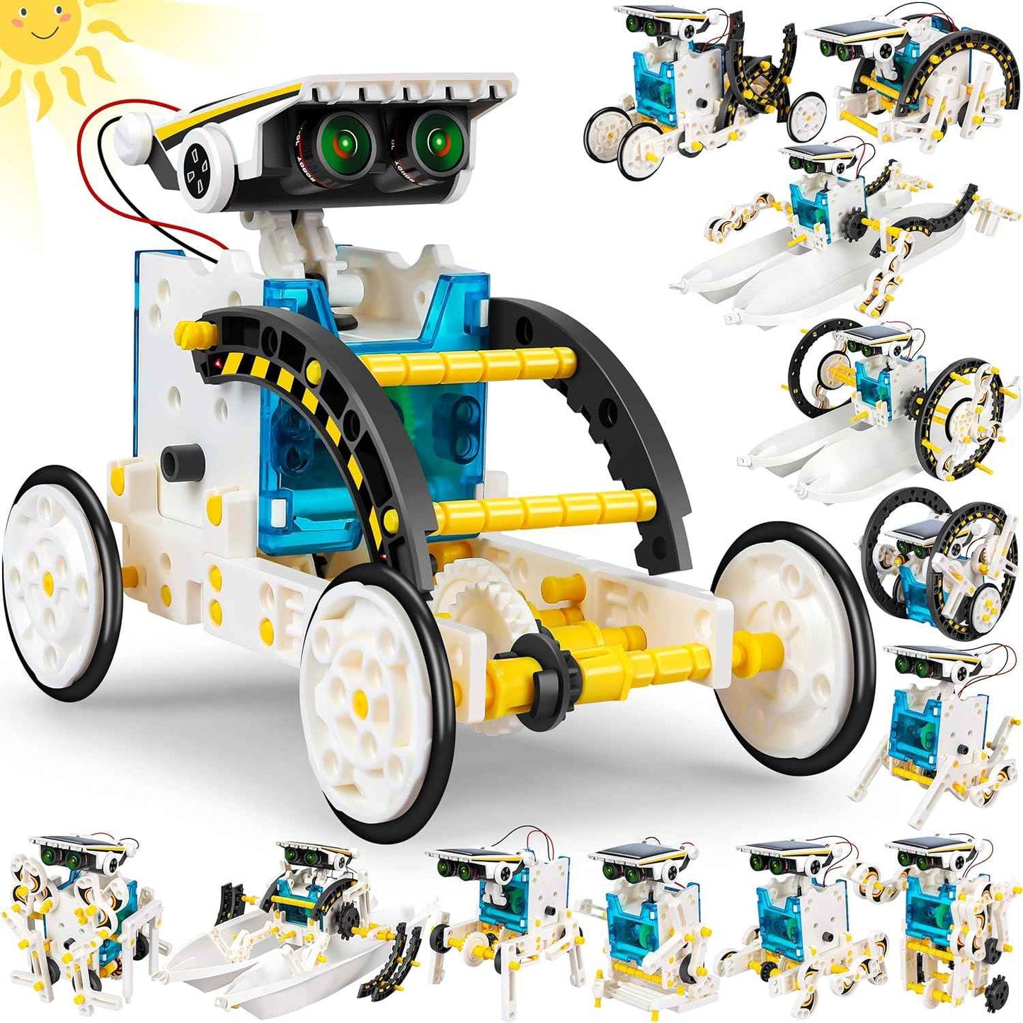 STEM 13-in-1 Education Solar Power Robots Toys for Boys Age 8+ , Educational Toy DIY Science Kits for Kids, Building Experiment Robotics Set Birthday Gifts for 8+ years old boys and girls .