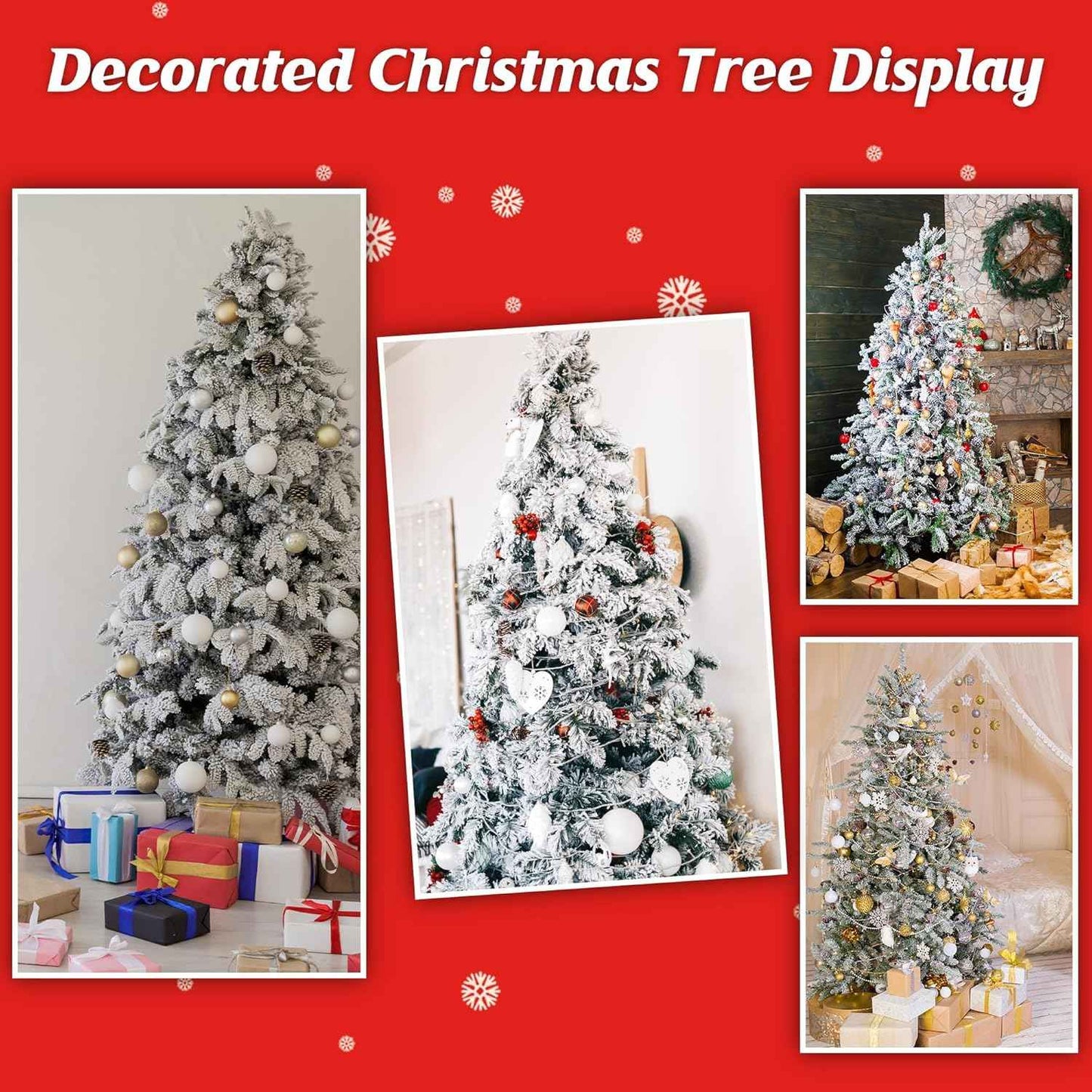 Snow Flocking Powder, 2 lbs Self-Adhesive Snow Flock for Christmas Decorations, Christmas Tree Decor Snow, Fake White Snow Flock for Winter Xmas Artificial Tree Wreath Garland Crafts Home Display