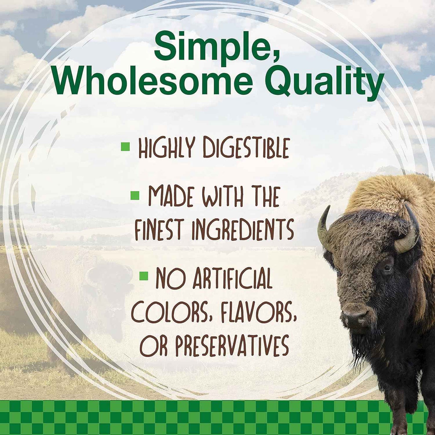 Nylabone Healthy Edibles WILD Natural Longer-Lasting Bison Flavor Bone Chew Treats for Dogs, Medium - Up to 35 lbs (2 Count)