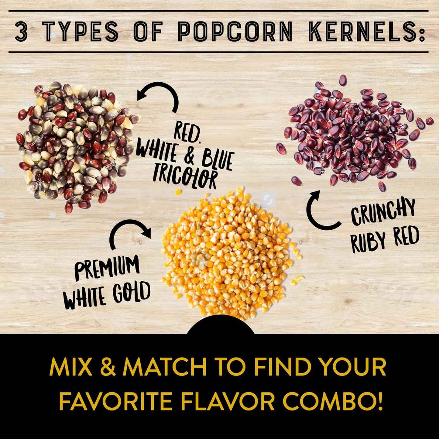 Urban Accents Movie Night Popcorn Gift Set – Includes 3 Gourmet Popcorn Kernel Varieties & 5 Flavorful Seasonings – Perfect Snack Gift Box for Parties, Holidays, or Movie Lovers