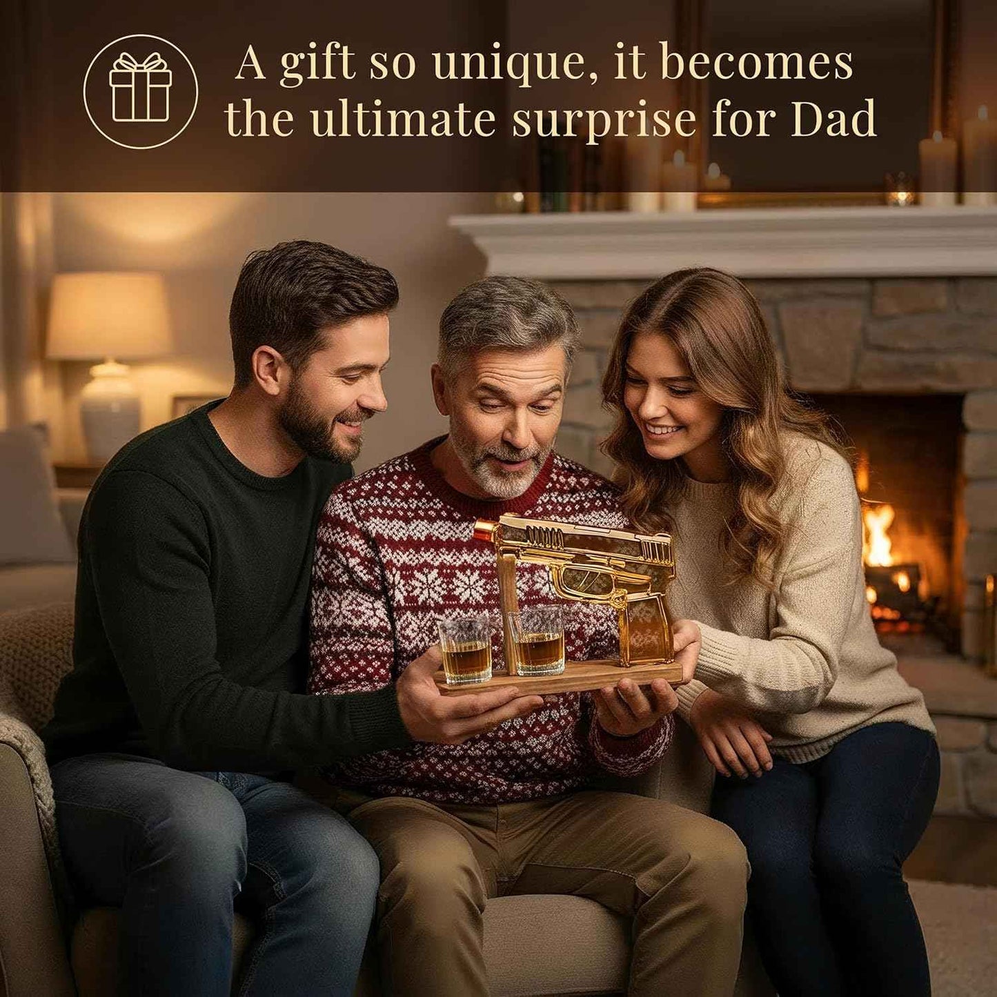 Whiskey Decanter Set with 2 Shot Glasses – Valentine's Gift, Retirement & Birthday Gift for Him – Gift for Men Who Have Everything – Dad, Husband, Groomsmen – Scotch, Bourbon, Liquor, Vodka Dispenser