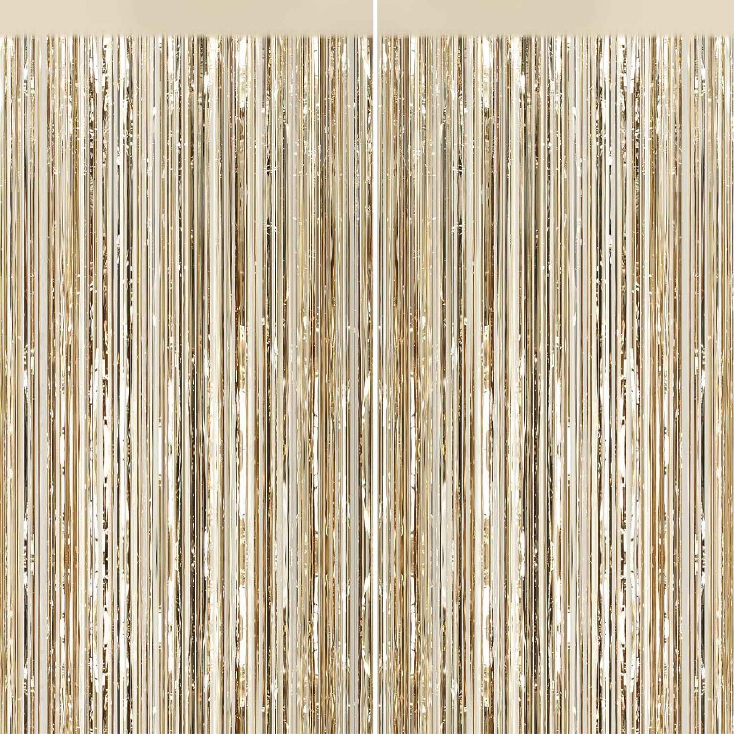 GCB 2Pack Black Metallic Tinsel Foil Fringe Curtains, Black Foil Curtain Backdrop, Photo Booth Props for Birthday Wedding Baby Shower Bachelorette Xmas Celebration Party Decorations Door Streamers