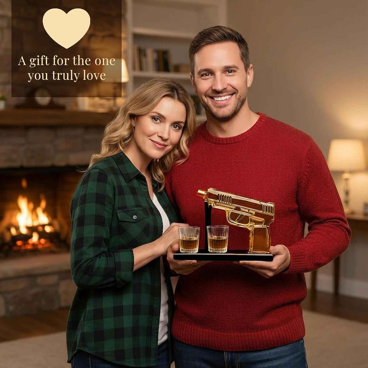 Whiskey Decanter Set with 2 Shot Glasses – Valentine's Gift, Retirement & Birthday Gift for Him – Gift for Men Who Have Everything – Dad, Husband, Groomsmen – Scotch, Bourbon, Liquor, Vodka Dispenser