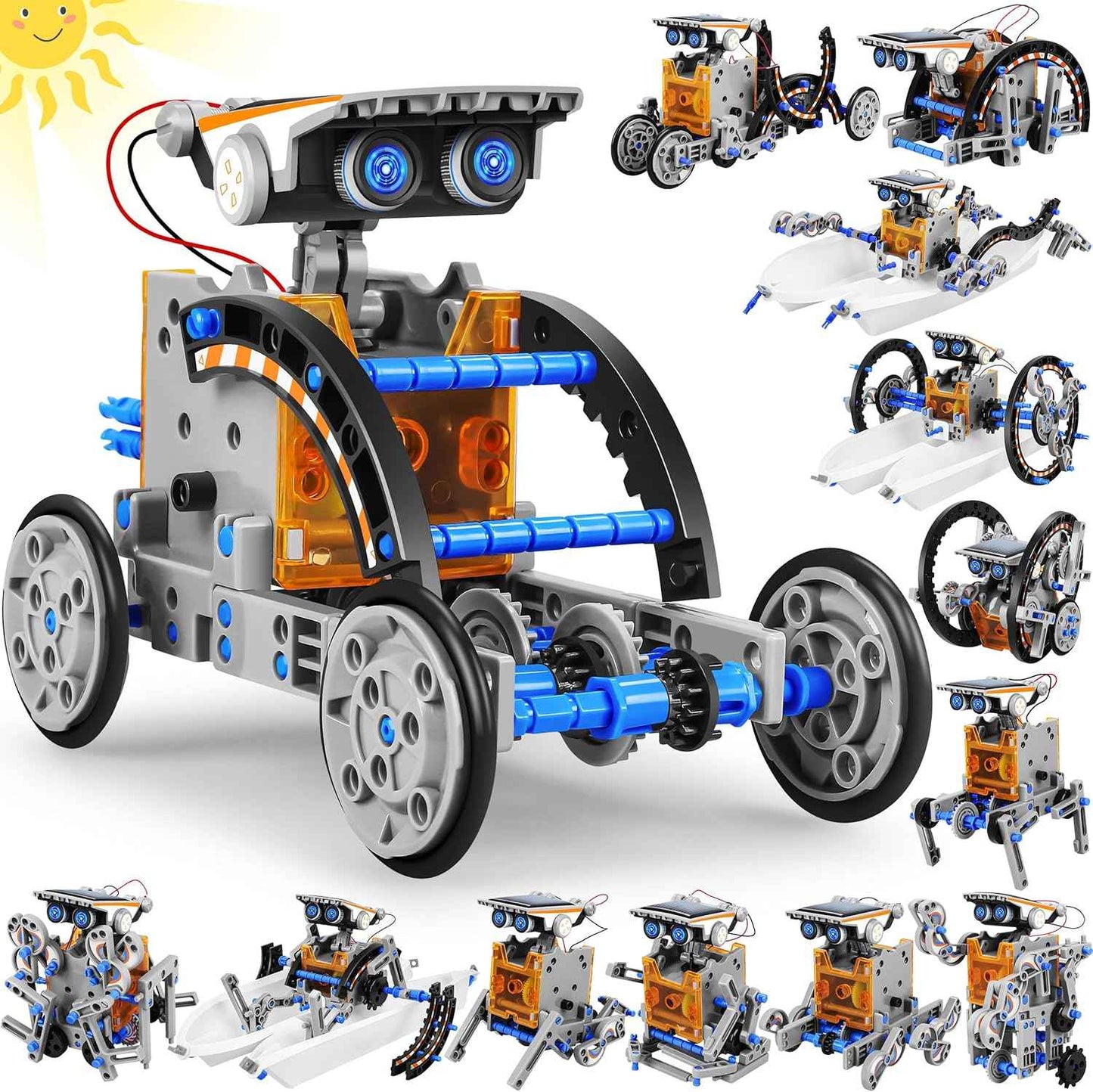 STEM 13-in-1 Education Solar Power Robots Toys for Boys Age 8+ , Educational Toy DIY Science Kits for Kids, Building Experiment Robotics Set Birthday Gifts for 8+ years old boys and girls .