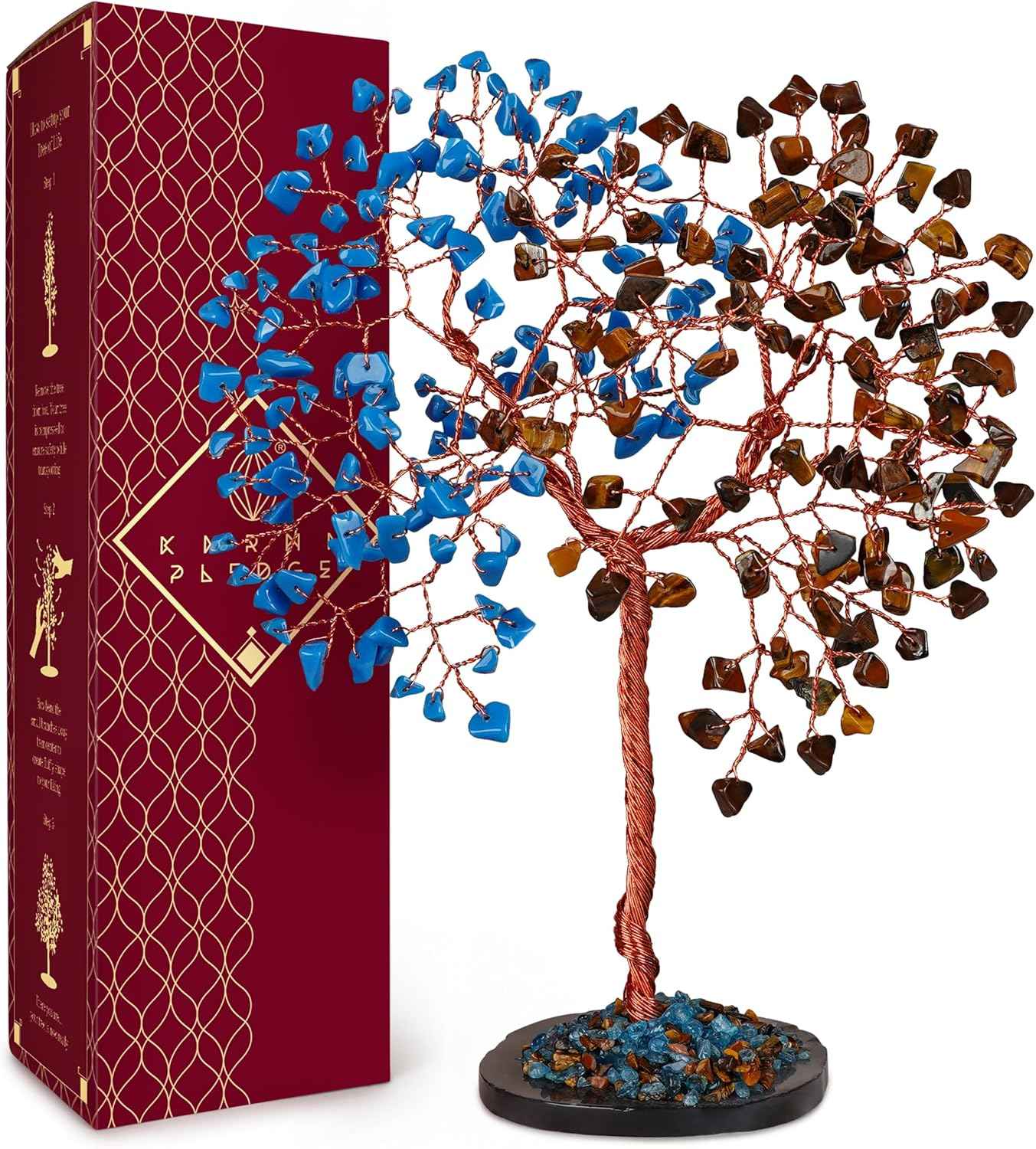 Crystal Tree of Life 7 Chakra Healing Crystals Trees for Home Decor, Office Desk Decor, Boho Decor, Handmade Bonsai Trees for Positive Energy, Money, Good Luck Birthday Gifts for Women, Mom