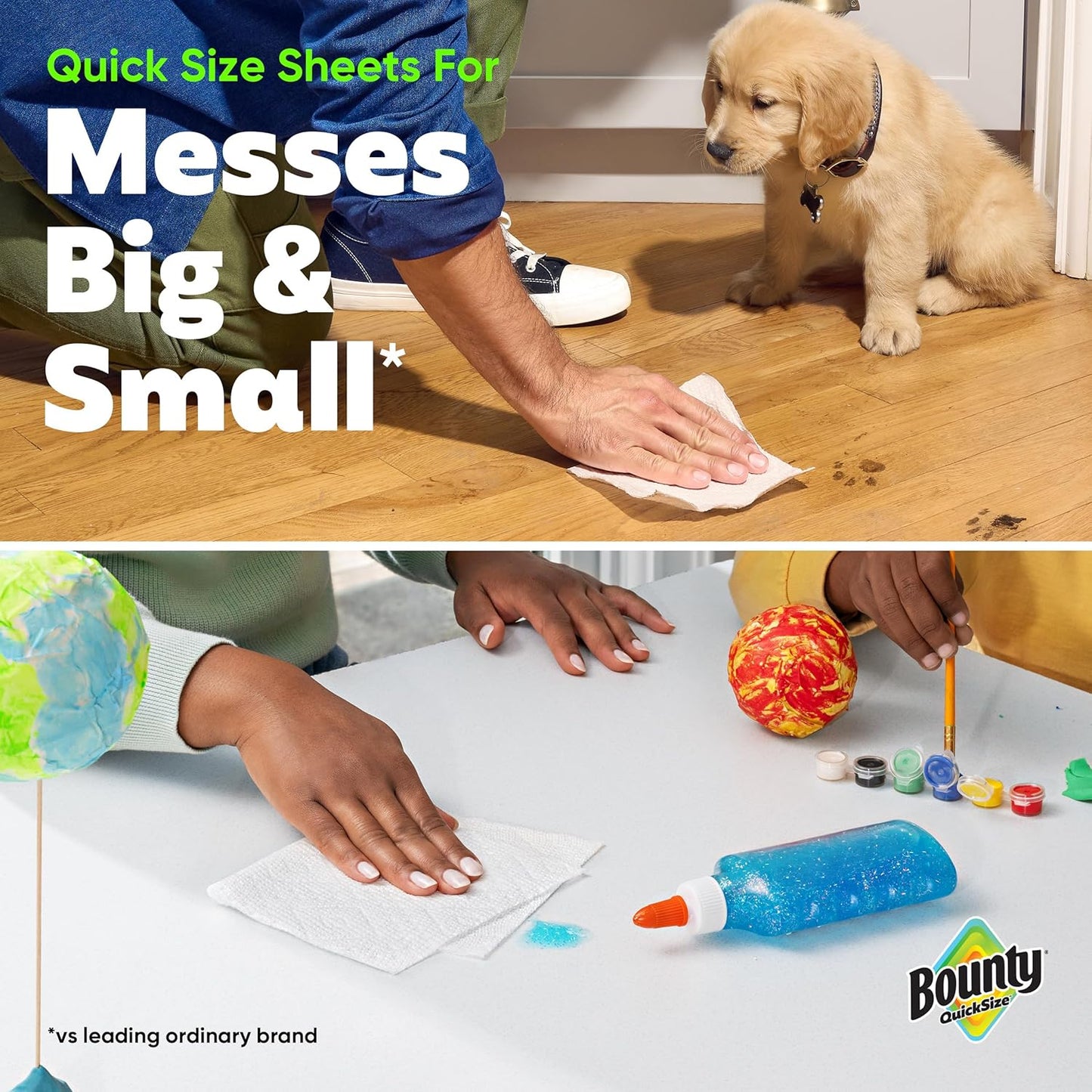 Bounty Quick Size Paper Towels, White, 8 Family Rolls = 20 Regular Rolls - Rayz Mart