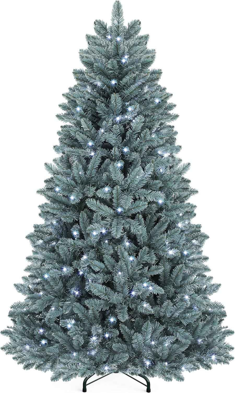 YITAHOME Pre-Lit Green Artificial Hinged Christmas Tree with Remote Control, 6ft Prelighted Spruce Xmas Tree for Home, Office, Party Decoration with 1000 Branch Tips and 250 Lights, Green