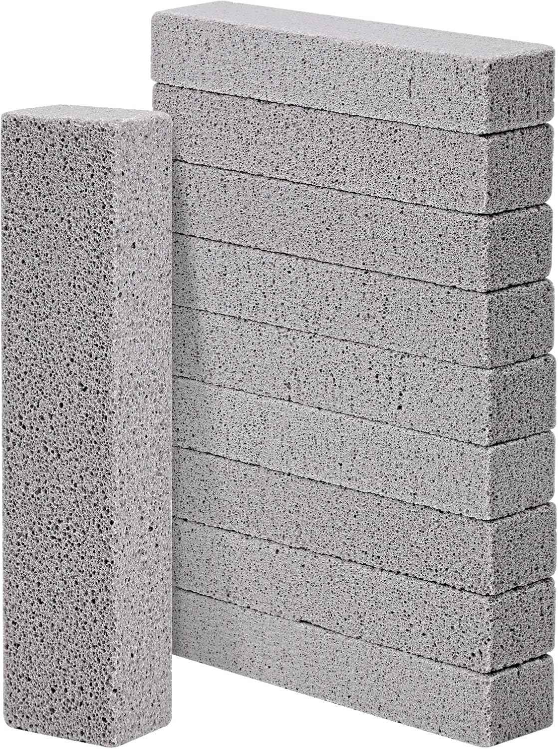HongWay 10 Pack Pumice Stone for Cleaning, Heavy Duty Strong Pumice Cleaning Bar for Bathtubs, Kitchen Sink, Grill, Household