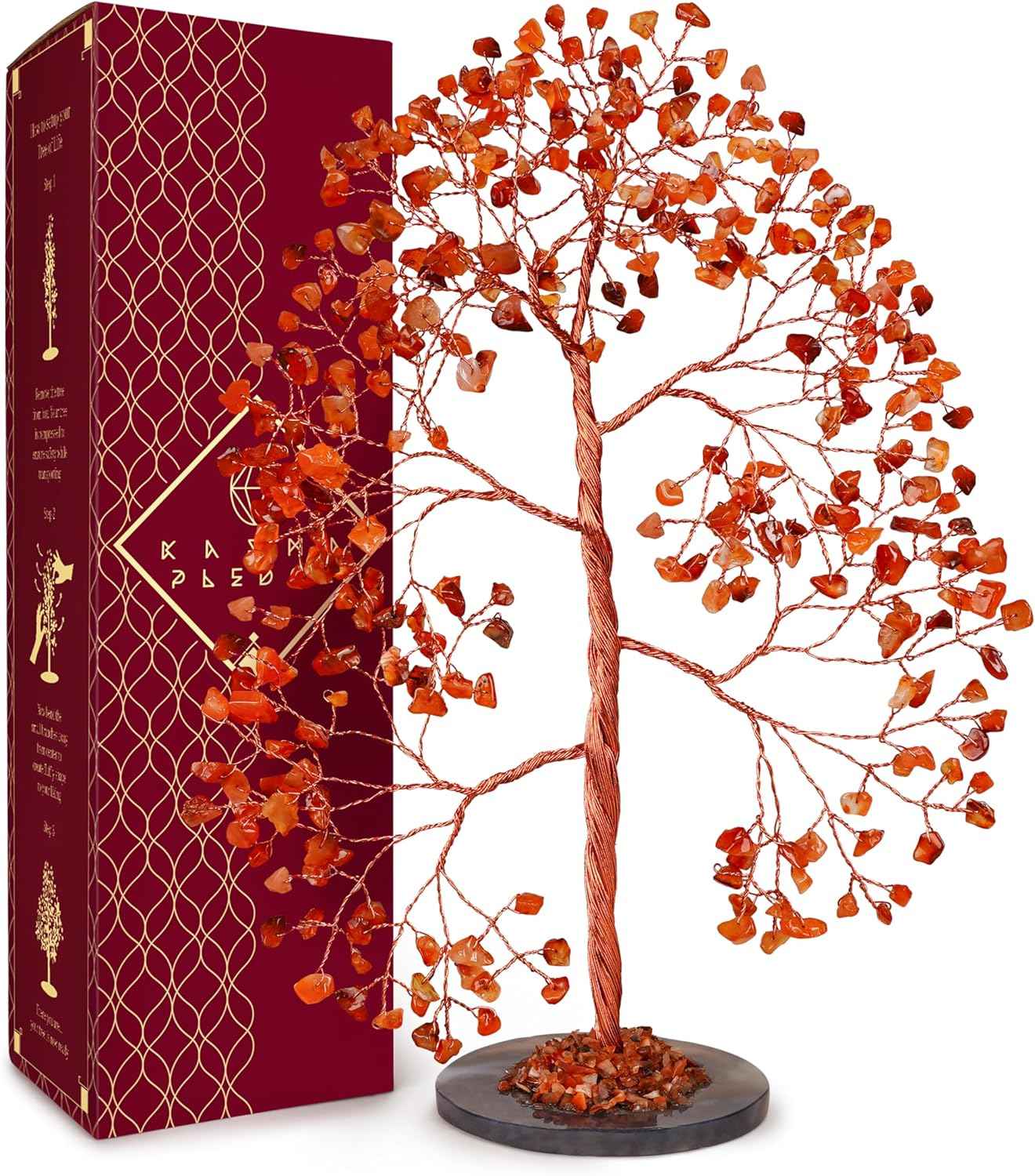 Crystal Tree of Life 7 Chakra Healing Crystals Trees for Home Decor, Office Desk Decor, Boho Decor, Handmade Bonsai Trees for Positive Energy, Money, Good Luck Birthday Gifts for Women, Mom