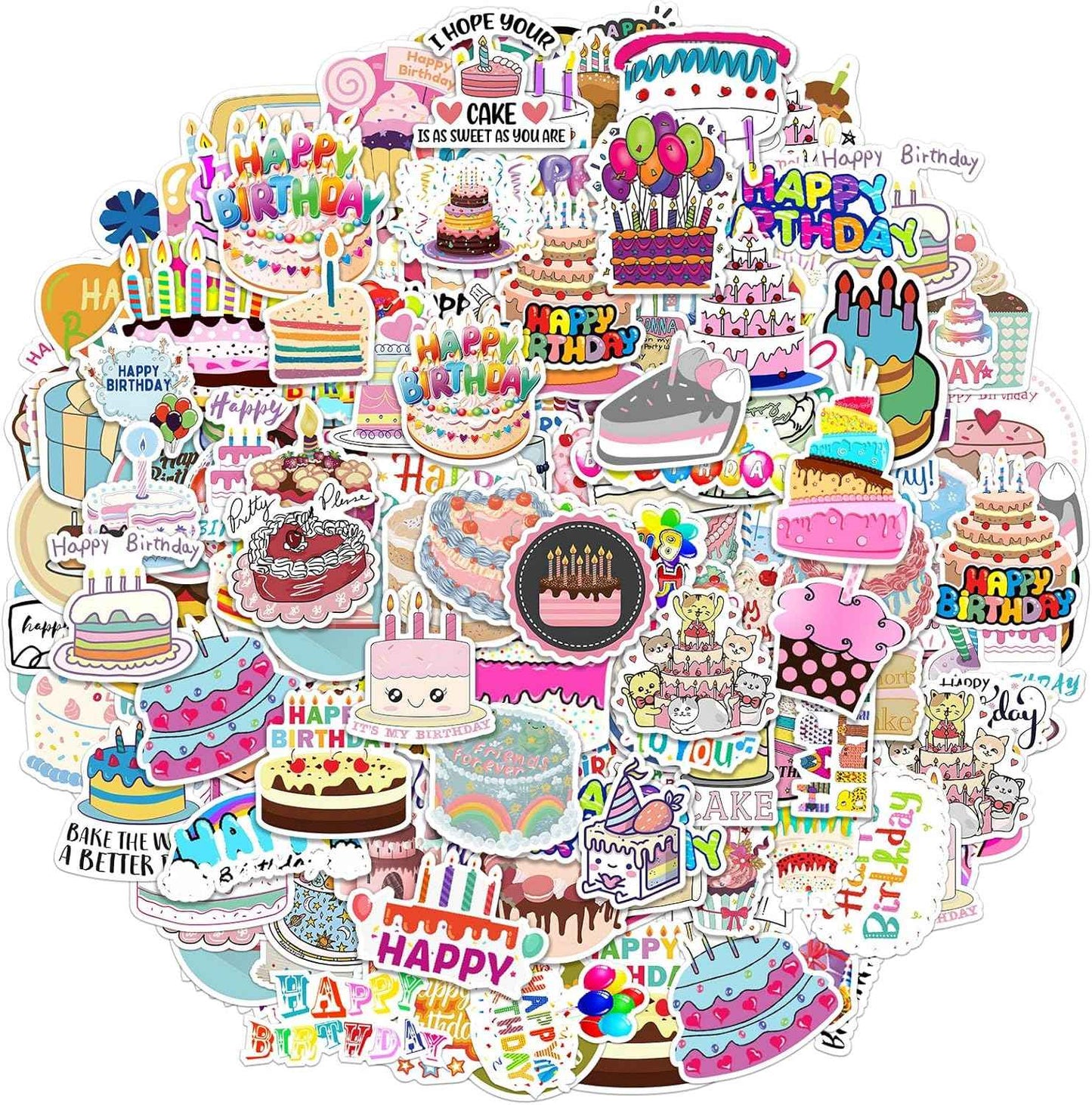 JULBEAR 200PCS Christmas Stickers, Non-Repeating Vinyl Holiday Party Stickers for Water Bottles, Cards, Scrapbooking Crafts Christmas Decorations Party Favors, Christmas Gifts for Kids Teens Adults