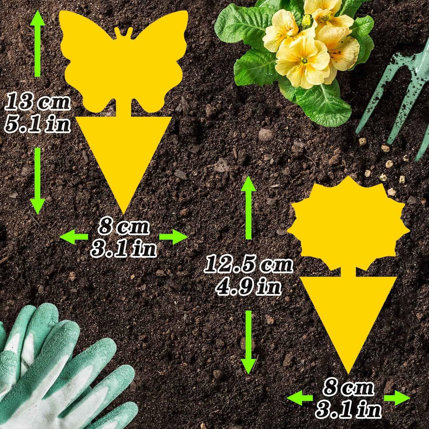 Landisun Fruit Fly Traps 48PCS Fungus Gnat-Traps for Indoor-Outdoor Yellow Fruit-Fly Sticky-Trap Plants Flying Bug Insects Traps