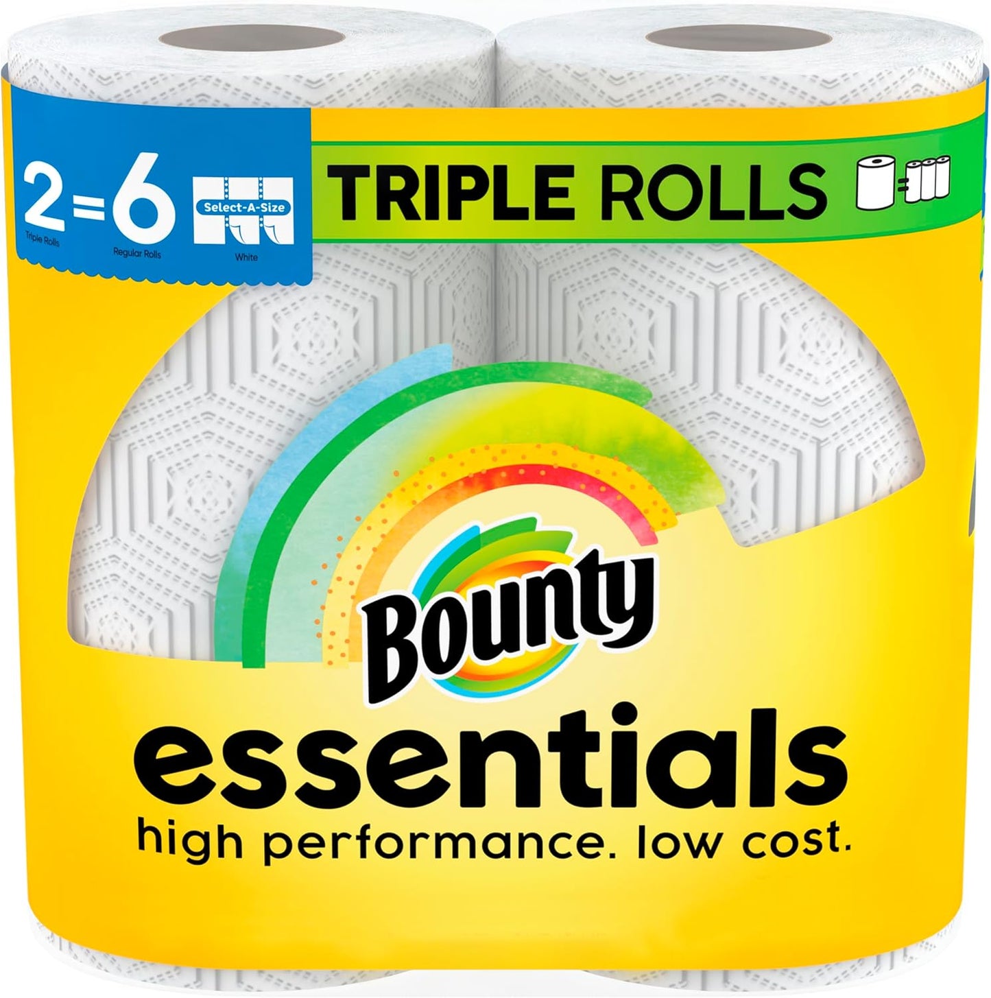 bounty essentials select a size paper towels white 2 triple rolls everyday absorbent kitchen towels - Rayz Mart