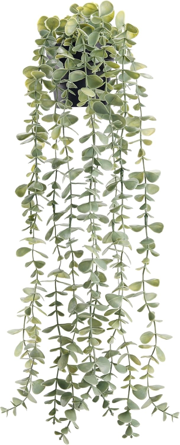 Der Rose hanging artificial potted faux eucalyptus plant for vintage boho