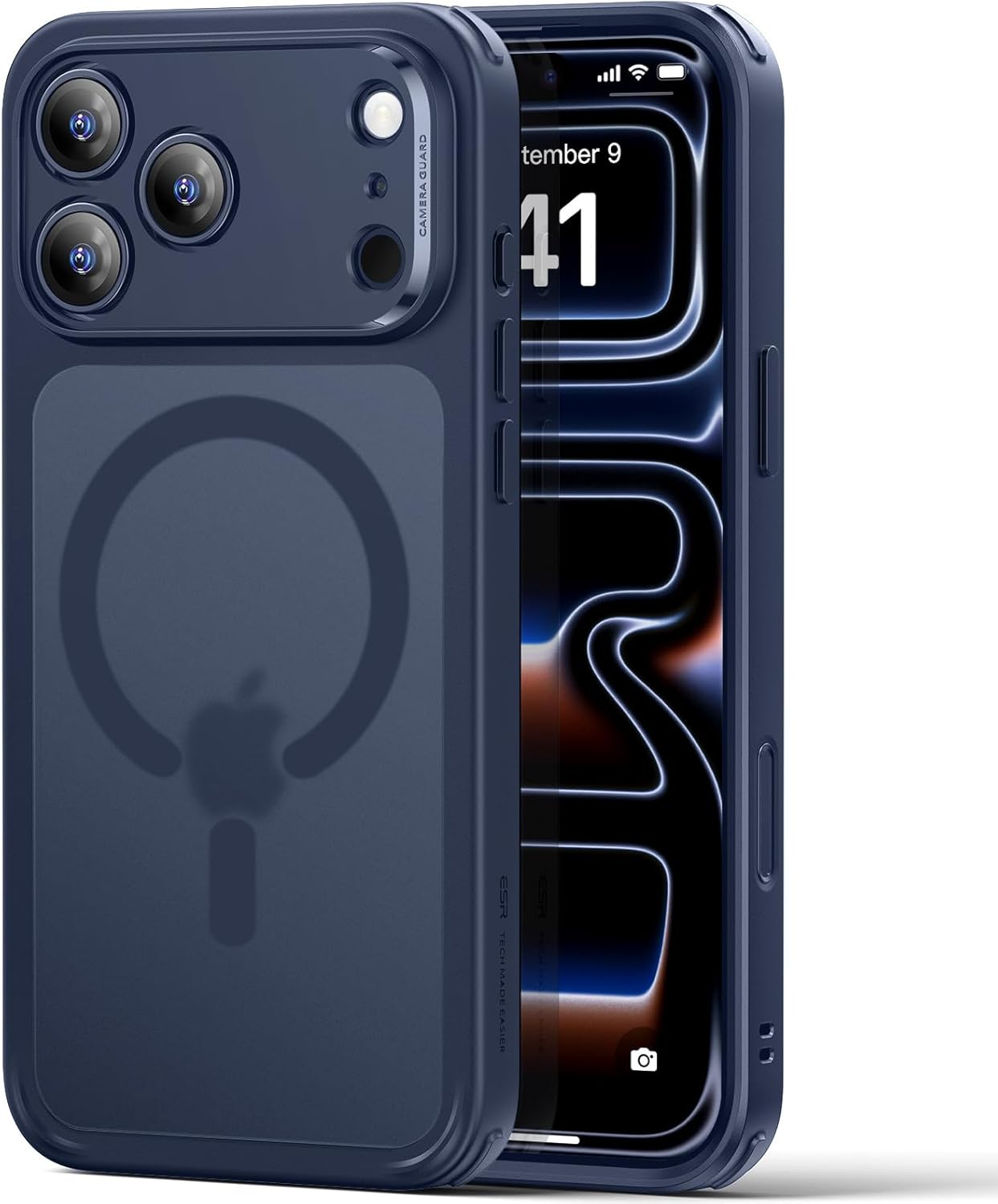 MagSafe hybrid iPhone 17 Pro case with military-grade shockproof protection and frosted matte finish – Frosted Blue by Rayz Mart