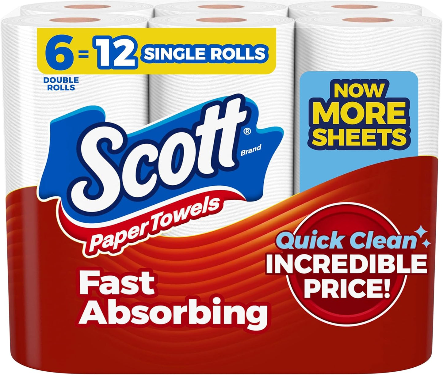 Scott Choose-A-Sheet Paper Towels: Reliable Absorbency for Everyday Kitchen Cleanup in a Bulk 12-Roll Pack