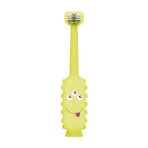 dr. browns green monster triple-sided toddler toothbrush with suction cup base, ages 1-4 years