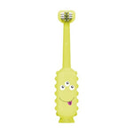 dr. browns green monster triple-sided toddler toothbrush with suction cup base, ages 1-4 years