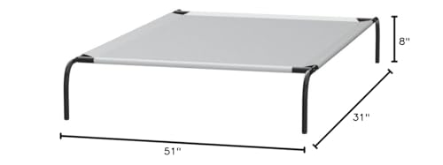 basics grey elevated cooling dog bed for large dogs 51x31x8 inches metal frame