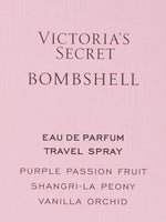 Victoria's Secret Bombshell Eau de Parfum Travel Spray, Notes of Purple Passion Fruit, Shangri-La Peony & Vanilla Orchid, Mini Perfumes for Women (0.23 oz)