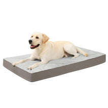 ksiiia orthopedic dog bed for large dogs deluxe plush washable pet mat with egg crate foam 35 x 22 inch gray