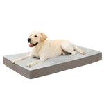 ksiiia orthopedic dog bed for large dogs deluxe plush washable pet mat with egg crate foam 35 x 22 inch gray