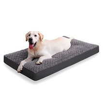 Rose velvet soft dog bed for medium dogs with waterproof and orthopedic features, 35 x 22 inch, gray