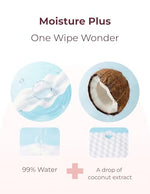 Momcozy extra large, 99% water based, unscented and hypoallergenic baby wipes for sensitive skin