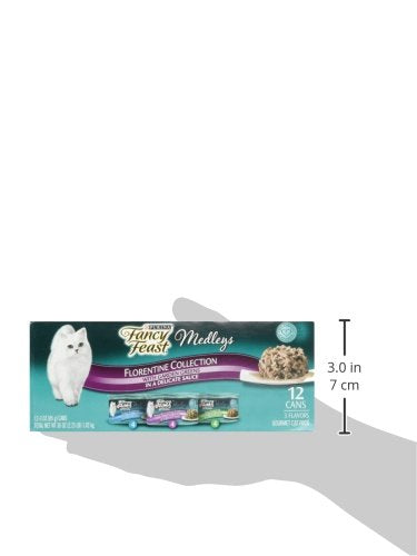 Purina fancy feast medleys florentine wet cat food variety pack, 2 packs of 12, 3 oz cans, no artificial preservatives