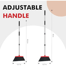 Heavy Duty Broom, 55 Inch Long Handle Outdoor Large Angle Brooms, Commercial Broom for Sweeping Indoor, for Home Garage Kitchen Office Courtyard Lobby Patio Lawn Concrete