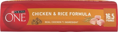 Purina ONE Chicken and Rice Formula Dry Dog Food, 16.5 lb Bag, Adult Dog Nutrition