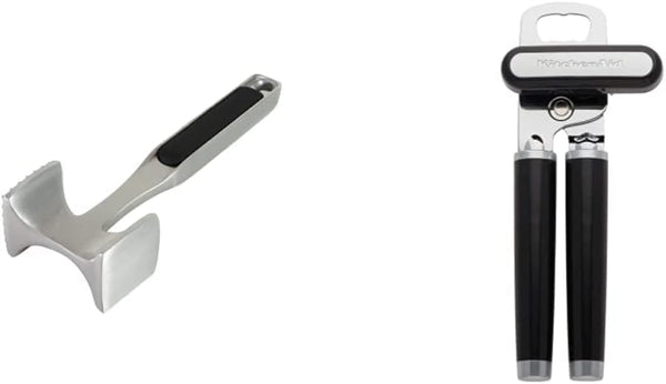 KitchenAid meat tenderizer with aluminized mallet, hang hole, and lifetime warranty, one size, black