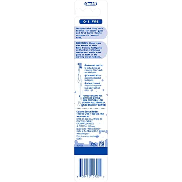oral-b baby toothbrush pooh 0-3 years baby soft bristles manual 1 count