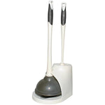 Clorox Toilet Plunger and Bowl Brush Combo with Discreet Caddy - Durable Cleaning Tools for Bathrooms