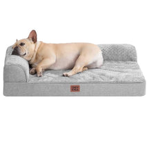 EHEYCIGA orthopedic dog bed, grey, medium, memory foam, nonskid bottom, water resistant cover for crate use
