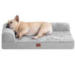 EHEYCIGA orthopedic dog bed, grey, medium, memory foam, nonskid bottom, water resistant cover for crate use